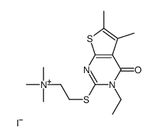 2-(3-ethyl-5,6-dimethyl-4-oxothieno[2,3-d]pyrimidin-2-yl)sulfanylethyl-trimethylazanium,iodide Structure