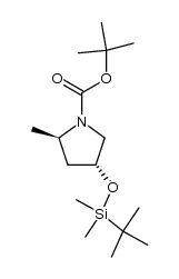 tert-butyl (2R,4R)-4-{[tert-butyl(dimethyl)silyl]oxy}-2-methylpyrrolidine-1-carboxylate Structure