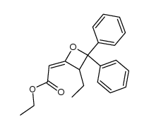 (E)-ethyl 2-(3-ethyl-4,4-diphenyloxetan-2-ylidene)acetate结构式