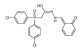 2-bis(4-chlorophenyl)phosphoryl-N'-[(E)-(6-oxocyclohexa-2,4-dien-1-ylidene)methyl]acetohydrazide结构式