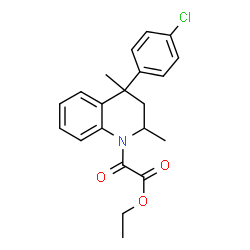 Ethyl [4-(4-chlorophenyl)-2,4-dimethyl-3,4-dihydroquinolin-1(2H)-yl](oxo)acetate结构式