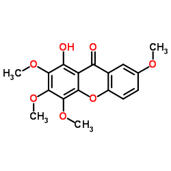 1-Hydroxy-2,3,4,7-tetramethoxyxanthone structure