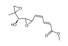 (2E,4Z)-5-{3-[(R)-Hydroxy-(2-methyl-oxiranyl)-methyl]-oxiranyl}-penta-2,4-dienoic acid methyl ester Structure