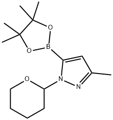 3-Methyl-1-(tetrahydro-2H-pyran-2-yl)-5-(4,4,5,5-tetramethyl-1,3,2-dioxaborolan-2-yl)-1H-pyrazole Structure