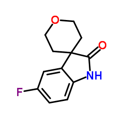 5-Fluoro-2',3',5',6'-tetrahydrospiro[indole-3,4'-pyran]-2(1H)-one结构式