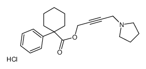 4-pyrrolidin-1-ylbut-2-ynyl 1-phenylcyclohexane-1-carboxylate,hydrochloride Structure