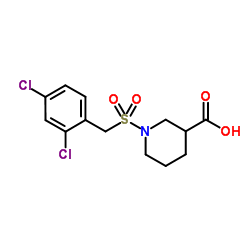 1-[(2,4-Dichlorobenzyl)sulfonyl]-3-piperidinecarboxylic acid结构式