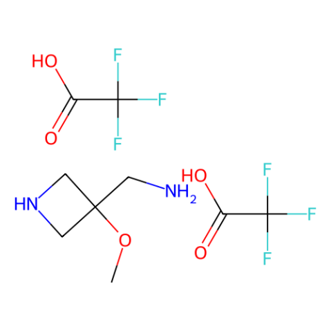 (3-methoxyazetidin-3-yl)methanamine; bis(trifluoroacetic acid) structure