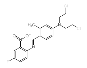 Benzenamine,N,N-bis(2-chloroethyl)-4-[[(4-fluoro-2-nitrophenyl)imino]methyl]-3-methyl- Structure