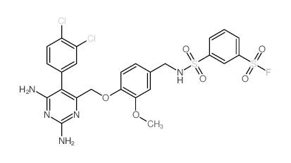 Benzenesulfonylfluoride,3-[[[[4-[[2,6-diamino-5-(3,4-dichlorophenyl)-4-pyrimidinyl]methoxy]-3-methoxyphenyl]methyl]amino]sulfonyl]- picture