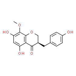 2,3-Dihydro-5,7-dihydroxy-3-[(4-hydroxyphenyl)methyl]-8-methoxy-4H-1-benzopyran-4-one Structure