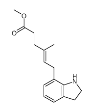 methyl (E)-6-(indolin-7-yl)-4-methyl-4-hexenoate结构式