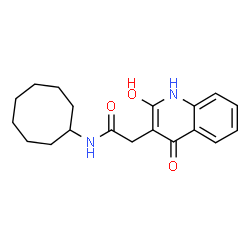 N-cyclooctyl-2-(4-hydroxy-2-oxo-1,2-dihydroquinolin-3-yl)acetamide结构式