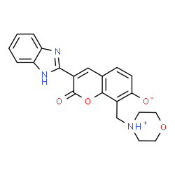 3-(1H-benzo[d]imidazol-2-yl)-7-hydroxy-8-(morpholinomethyl)-2H-chromen-2-one结构式