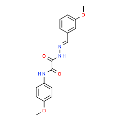 2-[2-(3-methoxybenzylidene)hydrazino]-N-(4-methoxyphenyl)-2-oxoacetamide structure