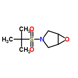 3-[(2-Methyl-2-propanyl)sulfonyl]-6-oxa-3-azabicyclo[3.1.0]hexane结构式