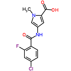 4-[(4-Chloro-2-fluorobenzoyl)amino]-1-methyl-1H-pyrrole-2-carboxylic acid结构式