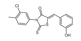 3-(3-chloro-4-methylphenyl)-5-[(3-hydroxyphenyl)methylidene]-2-sulfanylidene-1,3-thiazolidin-4-one结构式