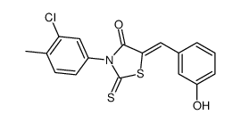 3-(3-chloro-4-methylphenyl)-5-[(3-hydroxyphenyl)methylidene]-2-sulfanylidene-1,3-thiazolidin-4-one Structure