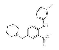 N-(3-氟苯基)-2-硝基-4-(1-哌啶基甲基)苯胺结构式