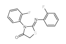 3-(2-fluorophenyl)-2-(2-fluorophenyl)imino-thiazolidin-4-one structure