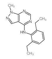 1H-Pyrazolo[3,4-d]pyrimidin-4-amine,N-(2,6-diethylphenyl)-1-methyl-结构式