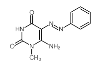 2,4(1H,3H)-Pyrimidinedione,6-amino-1-methyl-5-(2-phenyldiazenyl)- picture