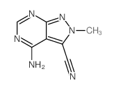 2H-Pyrazolo[3,4-d]pyrimidine-3-carbonitrile, 4-amino-2-methyl- structure