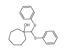 1-(bis(phenylthio)methyl)cycloheptanol结构式