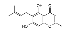 5,7-dihydroxy-2-methyl-6-(3-methyl-2-butenyl)-4H-1-Benzopyran-4-one Structure