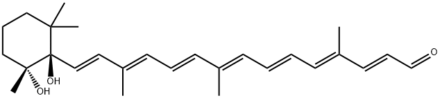 (5R,6R)-5,6-Dihydro-5,6-dihydroxy-10'-apo-β,ψ-caroten-10'-al结构式