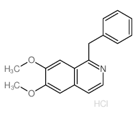 Isoquinoline,6,7-dimethoxy-1-(phenylmethyl)-, hydrochloride (1:1)结构式