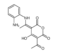 5-acetyl-3-[1-(o-aminophenylamino)ethylidene]-4-hydroxy-2H-pyran-2,6(3H)-dione Structure