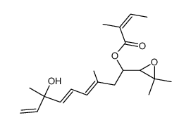 2-Methyl-2-butenoic acid 1-(3,3-dimethyloxiranyl)-7-hydroxy-3,7-dimethyl-3,5,8-nonatrienyl ester结构式