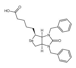 5-((3aS)-1,3-dibenzyl-2-oxo-(3ar,6ac)-hexahydro-selenolo[3,4-d]imidazol-4t-yl)-pentanoic acid结构式