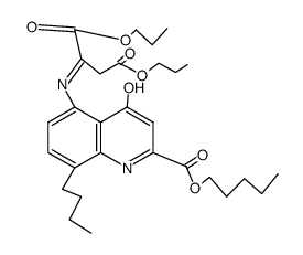 2-[(E)-8-Butyl-4-hydroxy-2-pentyloxycarbonyl-quinolin-5-ylimino]-succinic acid dipropyl ester Structure