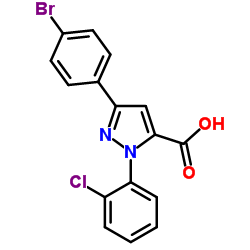3-(4-Bromophenyl)-1-(2-chlorophenyl)-1H-pyrazole-5-carboxylic acid结构式