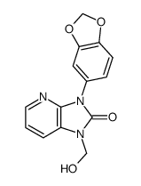 3-benzo[1,3]dioxol-5-yl-1-hydroxymethyl-1,3-dihydro-imidazo[4,5-b]pyridin-2-one结构式