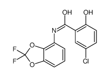 5-chloro-N-(2,2-difluoro-1,3-benzodioxol-4-yl)-2-hydroxybenzamide结构式