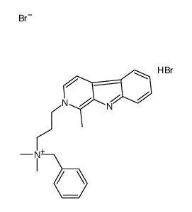 benzyl-dimethyl-[3-(1-methyl-9H-pyrido[3,4-b]indol-2-ium-2-yl)propyl]azanium,dibromide Structure