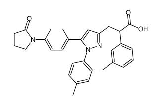 3-{5-[4-(2-Oxo-pyrrolidin-1-yl)-phenyl]-1-p-tolyl-1H-pyrazol-3-yl}-2-m-tolyl-propionic acid结构式