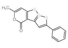 6-Methyl-2-phenyl-4H-9.lambda.~4~-[1,2]dithiolo[5,1:5,1][1,2]dithiolo[4,3-c]pyran-4-one结构式