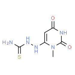 Hydrazinecarbothioamide, 2-(1,2,3,6-tetrahydro-3-methyl-2,6-dioxo-4-pyrimidinyl)- (9CI) Structure