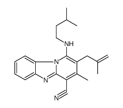 3-methyl-1-(3-methylbutylamino)-2-(2-methylprop-2-enyl)pyrido[1,2-a]benzimidazole-4-carbonitrile结构式