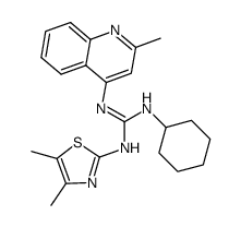 N-cyclohexyl-N'-(4,5-dimethyl-thiazol-2-yl)-N''-(2-methyl-quinolin-4-yl)-guanidine Structure