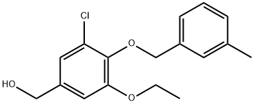 3-chloro-5-ethoxy-4-[(3-methylphenyl)methoxy]-benzenemethanol结构式