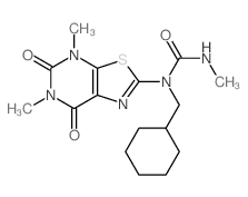 1-(cyclohexylmethyl)-1-(2,4-dimethyl-3,5-dioxo-9-thia-2,4,7-triazabicyclo[4.3.0]nona-7,10-dien-8-yl)-3-methyl-urea Structure