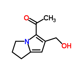 Ethanone, 1-[2,3-dihydro-6-(hydroxymethyl)-1H-pyrrolizin-5-yl]- (9CI) Structure