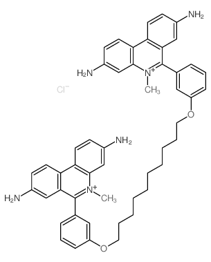 6-[3-[10-[3-(3,8-diamino-5-methyl-6H-phenanthridin-6-yl)phenoxy]decoxy]phenyl]-5-methyl-6H-phenanthridine-3,8-diamine结构式
