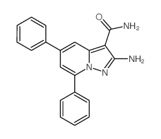 8-amino-2,4-diphenyl-1,9-diazabicyclo[4.3.0]nona-2,4,6,8-tetraene-7-carboxamide structure